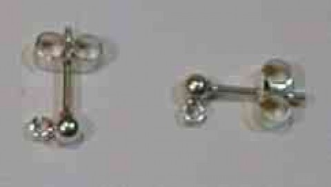 Silver bead/post/ring stud