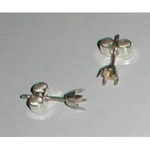 Silver 3mm Claw set stud