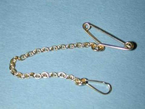Silver brooch safety chain